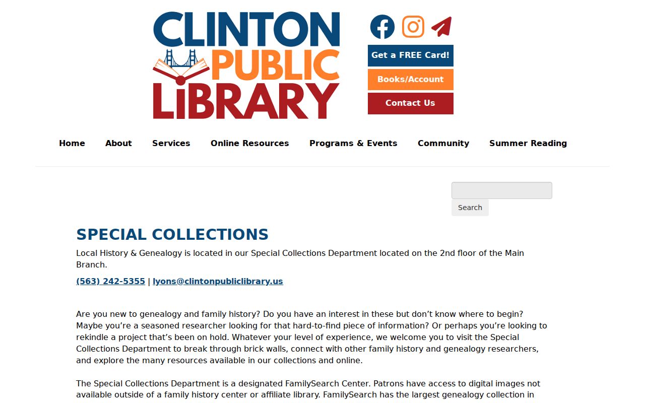 Clinton residents directory library genealogy collections