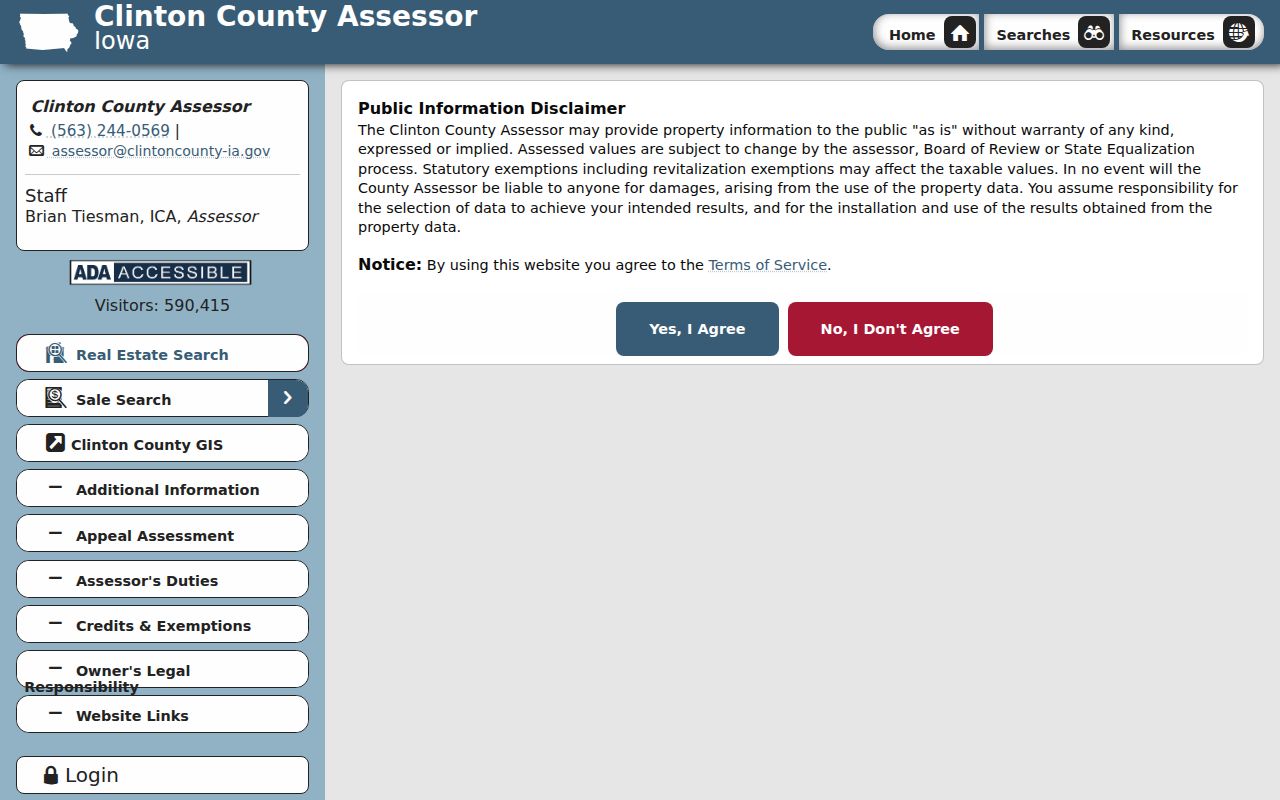 Clinton residents directory assessor search fields